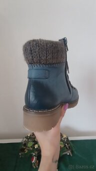 Modré  Riker dámské s kožíškem - 3