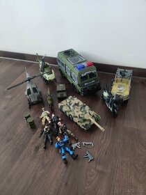 Vojenský set, transportér, vrtulníky, tank, Jeep a vojáci - 3