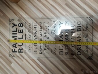 Skleněná dekorace Family Rules - 3