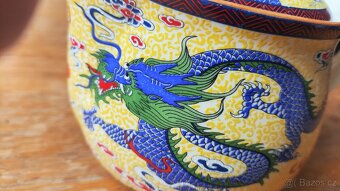 Japonská konvička na čaj, porcelánová konvička s drakem - 3