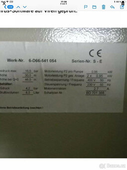 Systém zvyšování tlaku vody KSB HYAMAT V 2NB, 16 barů, 3048 - 3