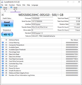 WD BLACK SN750 NVMe 500GB SSD chladič zánovní 100% - 3