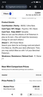 Pokémon kartička Mew EX - 3