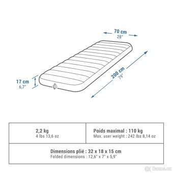 Kempingová nafukovací matrace Air Comfort 70 cm pro 1 osobu - 3