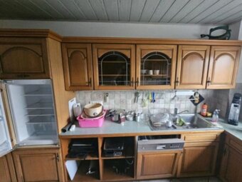 Rustikální dubová linka do U se spotřebiči,6302 - 3