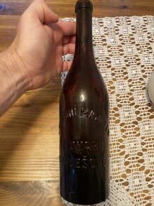Stará pivní lahev pivovar Holešov 1L hnědá - 3