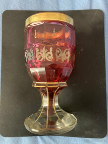 Starožitná rubínová sklenice Biedermeier cca r. 1840 - 3