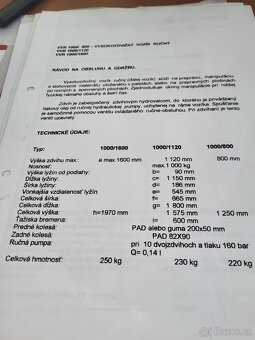 PRODÁM RUČNÍ VYSOKOZVIŽNÝ VOZÍK - 3