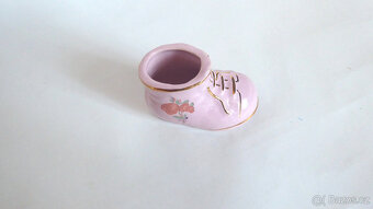 994_ Botička, růžový porcelán, retro, cca 1980 - 3