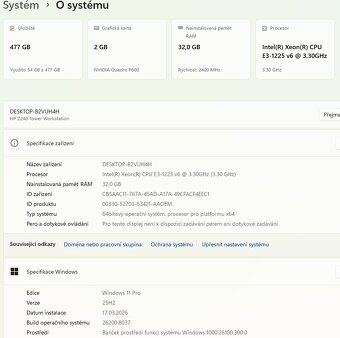 HP Z240 TWR E3-1225v6/32G/512GB/DVD/NVIDIA P600 - 3