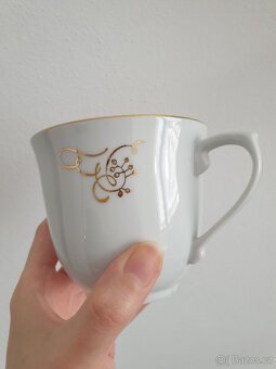 Porcelánové pozlacené hrníčky souprava 2ks - 3