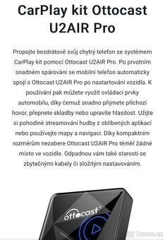 Ottocast U2Air Pro - bezdrátový CarPlay - 3