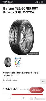 D10PZ 185/60 R15 pneu zimní Barum Polaris 5 - 3