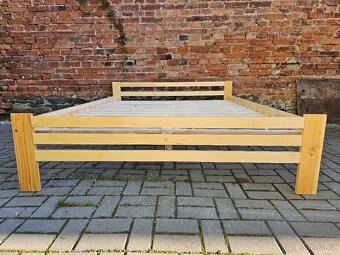 Masivní borovicová postel 180x200 s roštem - 3
