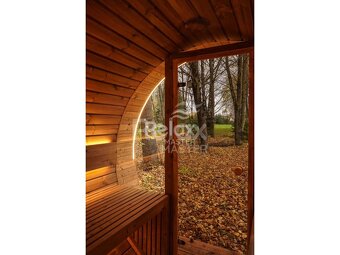 Finská sudová sauna 2,6 m - termo dřevo pro 6 osob - 3