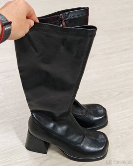 Černé vysoké kozačky - vel. 38 / 24,5 cm - 3