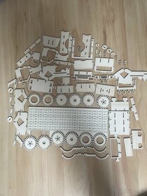 dřevěné 3D puzzle Konstrukční auto dřevěná překližka. - 3