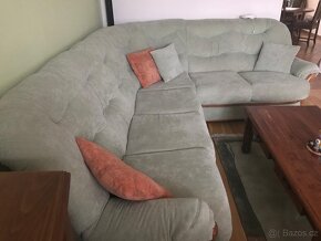 Rohová sedací souprava, křeslo a taburet - 3