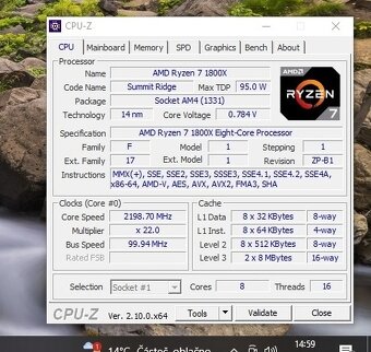 AMD Ryzen 7 1800X 8/16Core Socket AM4 Funkční,Záruka - 3