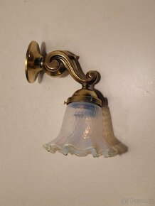 stará mosazná lampa, lampička, stínidlo zvoneček - 3