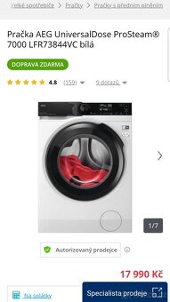 Pračka AEG UniversalDose ProSteam® 7000 LFR73844VC - 3