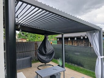 Multifunkční bioklimatická pergola antracit 4,0 x 3,0 m - 3