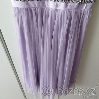 Krásné lila společenské midi šaty GODDIVA, vel. 14 - 3