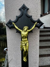 starožitný litinový kříž 190cm - 3