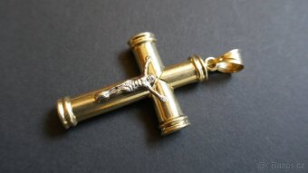 ZLATÝ PŘÍVĚSEK KŘÍŽ 55X35MM//6.76G// 14KARÁTŮ 585 - 3