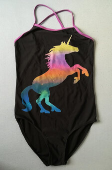 Tričko a plavky s jednorožcem, vel. 164, super stav - 3