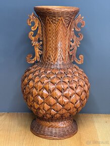 Proutěná váza na ikebanu, ručně vyr. 2010, dovoz Japonsko - 3