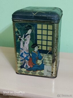 STAROŽITNÁ ORIENTÁLNÍ PLECHOVKA - MOTIV GEISHA - 3