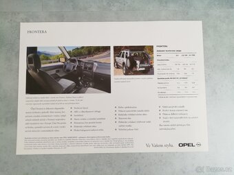 Opel Frontera -prospekty a ceníky 2001 a 98 -doprava v ceně - 3