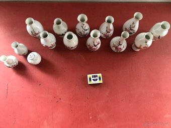 porcelánové vázičky - čínský dekor - 14 ks - 3