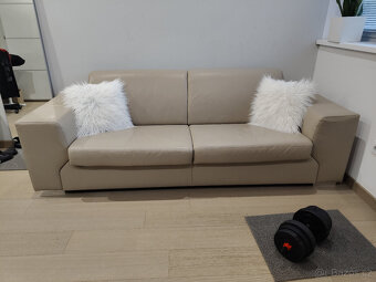 Luxusní kožená sedačka - trojsedák s rozkladem - 3