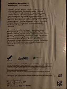 Mapy navigace VW 3G0919866BJ - 3