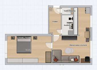 Moderní byt 2+kk po kompletní rekonstrukci - 3
