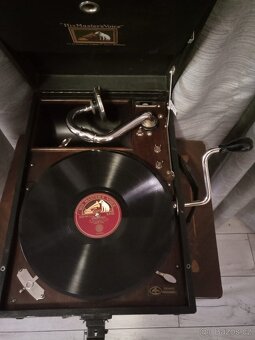 Kufříkový gramofon His Masters Voice - 3