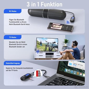 Behozel AUX Bluetooth vysílač/ přijímač s displejem nové - 3