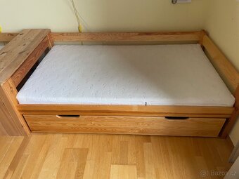 2x DĚTSKÁ DŘEVĚNÁ POSTEL 160x90 (po dvojčatech) - 3