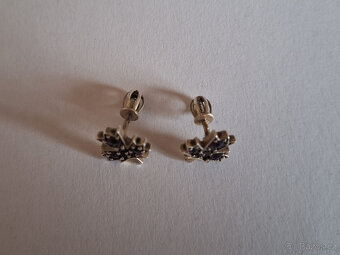 český granát - stříbrné  náušnice - 3