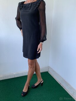 černé dražší značkové hedvíbné šaty - vel. 38 - 3