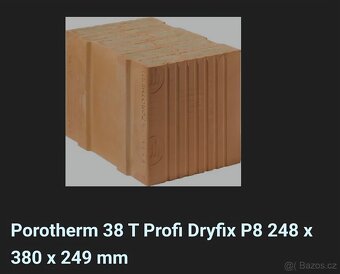 Cihly Porotherm 38T profi broušené - 3