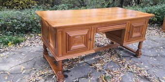 Rustikální masivní psací stůl - 3