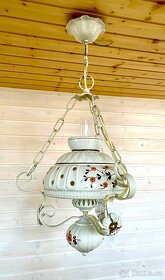 Stará krásná porcelánová lampa ve stylu petrolejky - 3