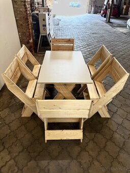 Zahradní posezení - stůl + 6 židlí (možno i jednotlivě) - 3