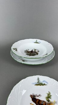 Talířová souprava,NOVÁ, myslivecký porcelán, MZ - 3