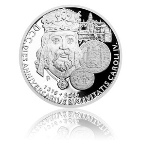 Stříbrná uncová mince 700. výročí narození Karla IV. proof - 3