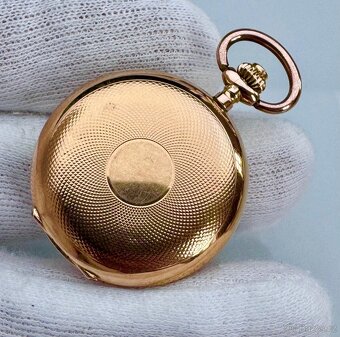 14K CELO ZLATÉ TŘÍPLÁŠŤOVÉ KAPESNÍ HODINKY GRAZIOSA - 3