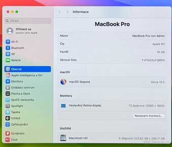 MacBook Pro M1 2020 CTO /16GB RAM/256GB SSD/Záruka - 3